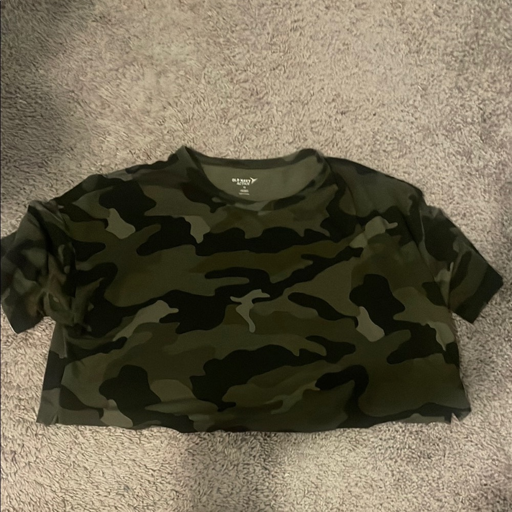 Camo Green Women's Cropped Tee